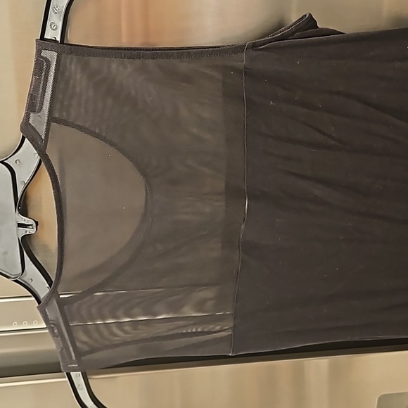 💕BCBGMAXAZRIA💕 Sia Mesh Detail Sleevless Top ~ 100% Modal Black Small S NWT - Picture 4 of 7